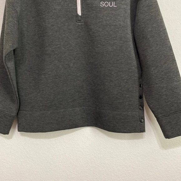 Soul by SoulCylce Spacer Snap 1/4 Zip Sweatshirt Pullover Gray Size Medium - Picture 5 of 10